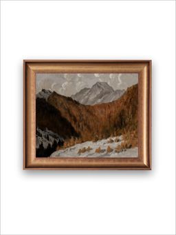 The Vintage Artistry - Brown & White Vintage Landscape Printed Framed Wall Art