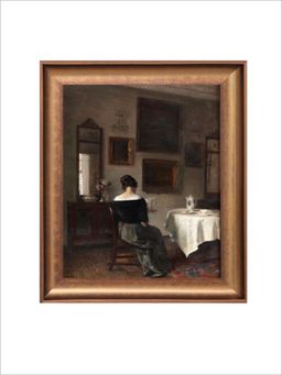 The Vintage Artistry - Woman At The Breakfast Table Wall Art Painting