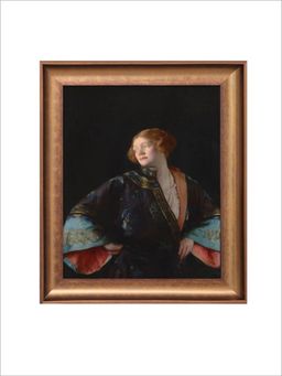 The Vintage Artistry - Black Classical Victorian Red Haired Wall Painting