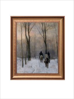 The Vintage Artistry - Black & Brown Vintage European Winter Printed Framed Wall Painting