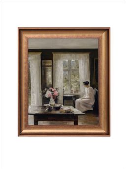 The Vintage Artistry - Off White & Brown Portrait Still Life Wall Art Painting