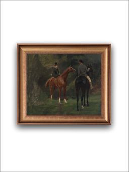 The Vintage Artistry - Brown & Green Vintage Horse Wall Art Painting