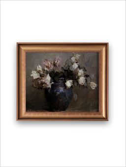 The Vintage Artistry - Multi Color Roses Still Life Wall Art Painting