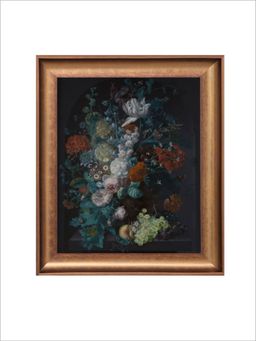 The Vintage Artistry - Teal & Green A Vase Of Flowers Wall Art Painting