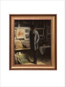 The Vintage Artistry - Brown & Grey Antique Gentleman Framed Wall Painting