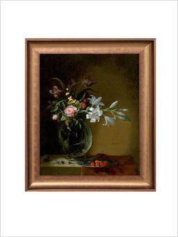 The Vintage Artistry - Green Floral Still Life Painted Wall Art