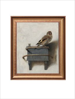 The Vintage Artistry - Beige & Grey Vintage Bird Printed Framed Wall Art