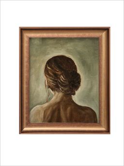 The Vintage Artistry - Green & Brown Back Of Women Giclee Wall Art