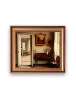 The Vintage Artistry - Beige & Maroon Vintage Piano Still Life Wall Art Painting