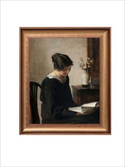 The Vintage Artistry - Beige & Black Vintage Portrait Wall Art Painting