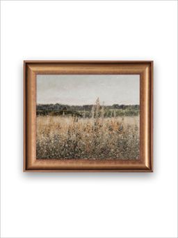 The Vintage Artistry - Wildflower Field Landscape Framed Wall Art