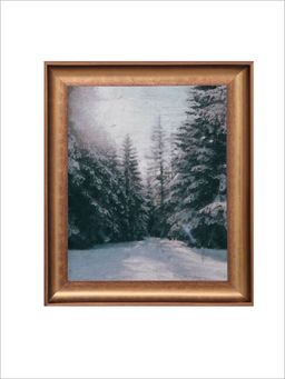 The Vintage Artistry - Grey & Green Fog In Norwegian Forest Framed Painted Wall Art