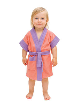 Creeva - Peach Melodious Kids Baby Bathrobe with Belt