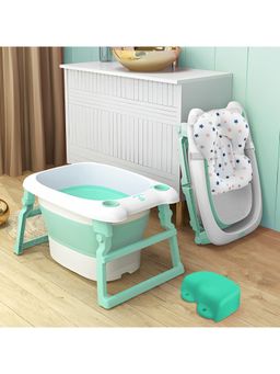 StarAndDaisy - Green 2-In-1 Foldable Bathtub For Baby with Bathing Chair & Cushion (18-24 Months)