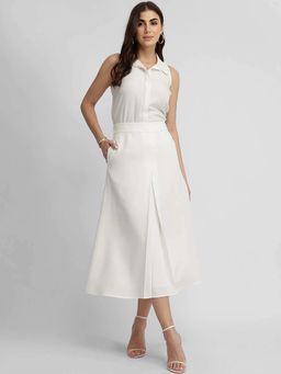 FableStreet - White Solid Regular Co-Ord Set