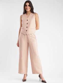 FableStreet - Beige Solid Regular Co-Ord Set