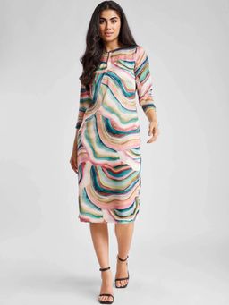 FableStreet - Multi-Color Abstract Straight Dress