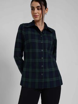 FableStreet - Navy Blue Checks Regular Shirt