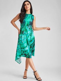 FableStreet - Satin A-Line Abstract Women Dress