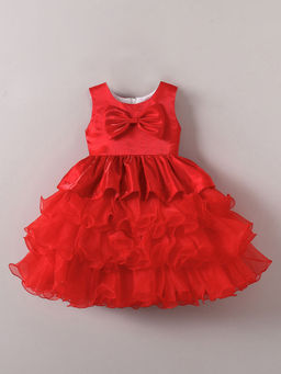 Hopscotch - Bow Embellished Tiered Party Dress (18-24 Months)