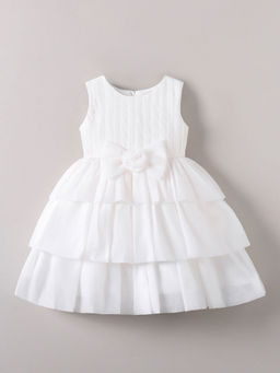 Hopscotch - Bow Embellished Tiered Party Dress (18-24 Months)
