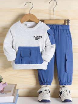 Hopscotch - 2-Piece Text Print Sweatshirt and Pant (6-9 Months)