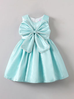 Hopscotch - Beaded Oversized Bow Applique Party Dress (12-18 Months)