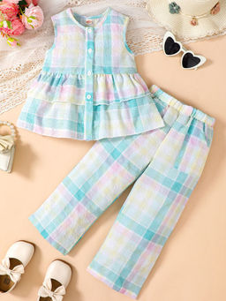 Hopscotch - 2-Piece Plaid Print Blouse and Pant (5-6 Years)