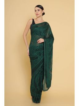 Soch - Green Chiffon Embroidered with Unstitched (Set of 2)