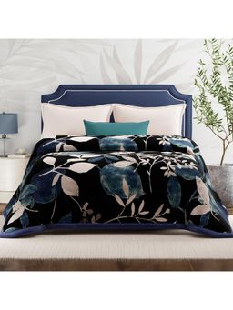 Boutique Living - Luxe Loom Blue Floral Heavy Winter Double Blanket