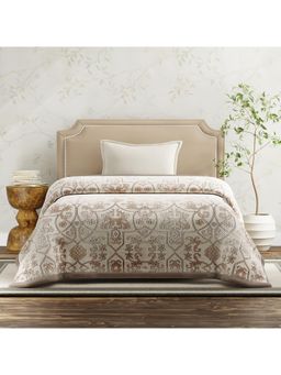 Boutique Living - Gardenia Augusta 725 Gsm Beige Geometric Single Blanket