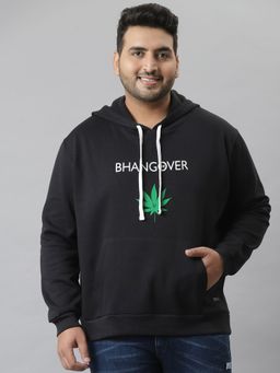 Instafab Plus - Men'S Printed Stylish Full Sleeve Hooded Casual Sweatshirts,Black