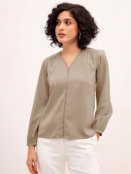 SALT Attire - Appletini Beige Solid Top