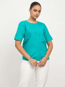 SALT Attire - Botanica Sea Green Solid Top