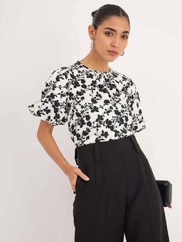 SALT Attire - Myla Black Floral Top