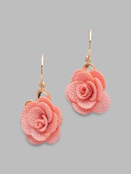 Globus - Floral Gold Plated Half Hoop Earrings-3623460001