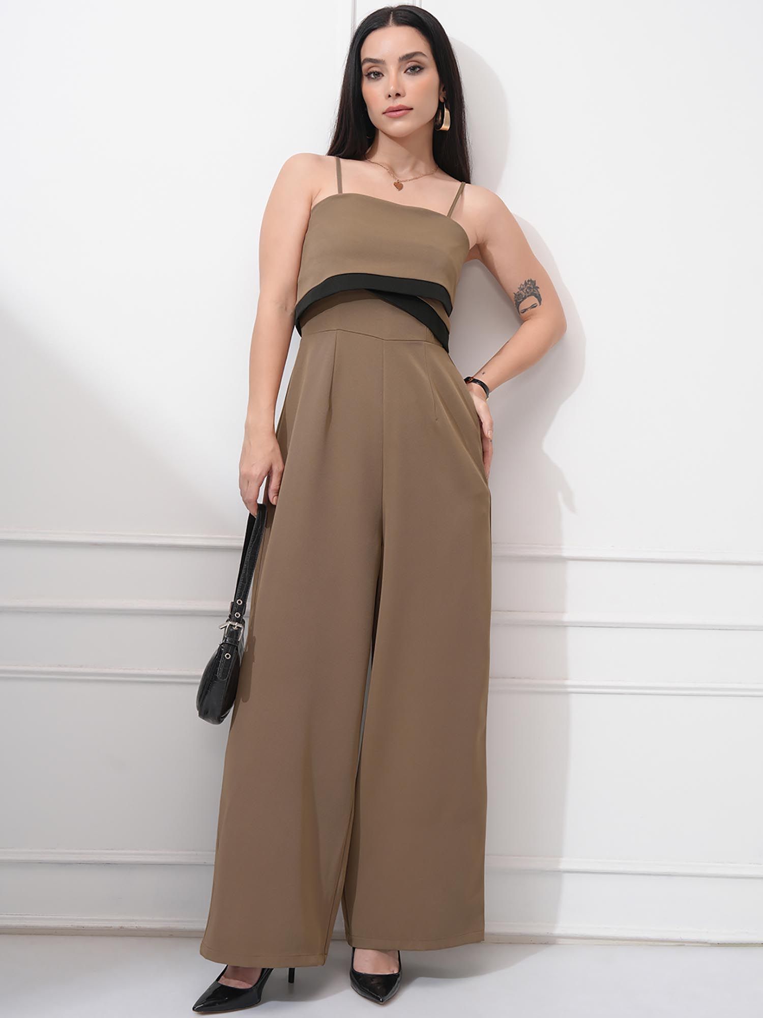 tokyo talkies Women Colorblocked Laye Wide Leg Jumpsuit-picture-22