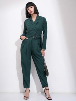 TOKYO TALKIES - Women Green Solid Jumpsuit with Belt