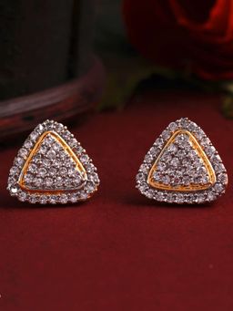 Estele - Gold Plated CZ Sparkling Stud Earrings for Women