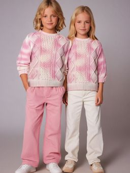 CHERRY CRUMBLE BY NITT HYMAN - Multi-Color Tie & Dye Cable Knit Sweater