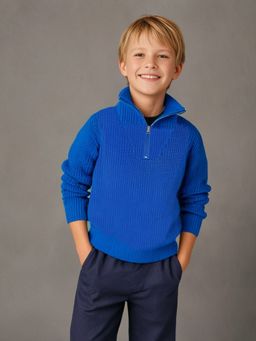 CHERRY CRUMBLE BY NITT HYMAN - Blue Knitting High Neck Sweater