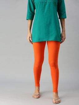 De Moza - Orange Ankle Length Churidar Leggings