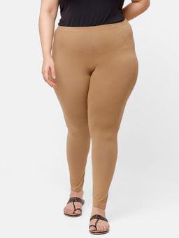 De Moza - Beige Ankle Length Churidar Leggings