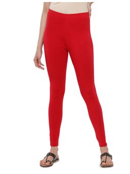 De Moza - Red Ankle Length Churidar Leggings
