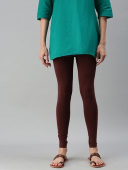 De Moza - Brown Ankle Length Churidar Leggings