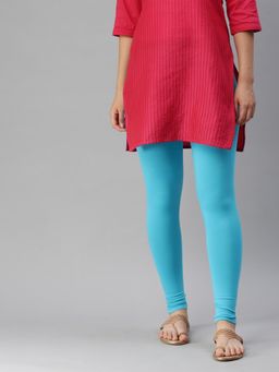 De Moza - Turquoise Ankle Length Churidar Leggings