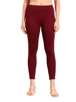 De Moza - Maroon Ankle Length Churidar Leggings