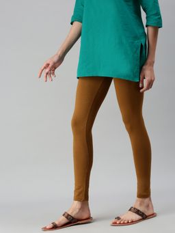 De Moza - Brown Ankle Length Churidar Leggings