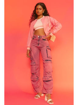 FREAKINS - Pink Play Denim Cargo Jeans