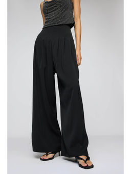 FREAKINS - Noble Noir Pleated Corset Korean Pants